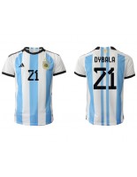 Argentina Paulo Dybala #21 Domácí Dres MS 2022 Krátký Rukáv